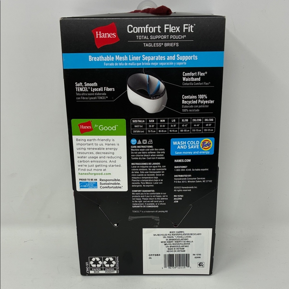 Hanes Comfort Flex Fit Men S, M, L, 2XL Briefs with Total Support Pouch 3-Pack - Picture 2 of 8